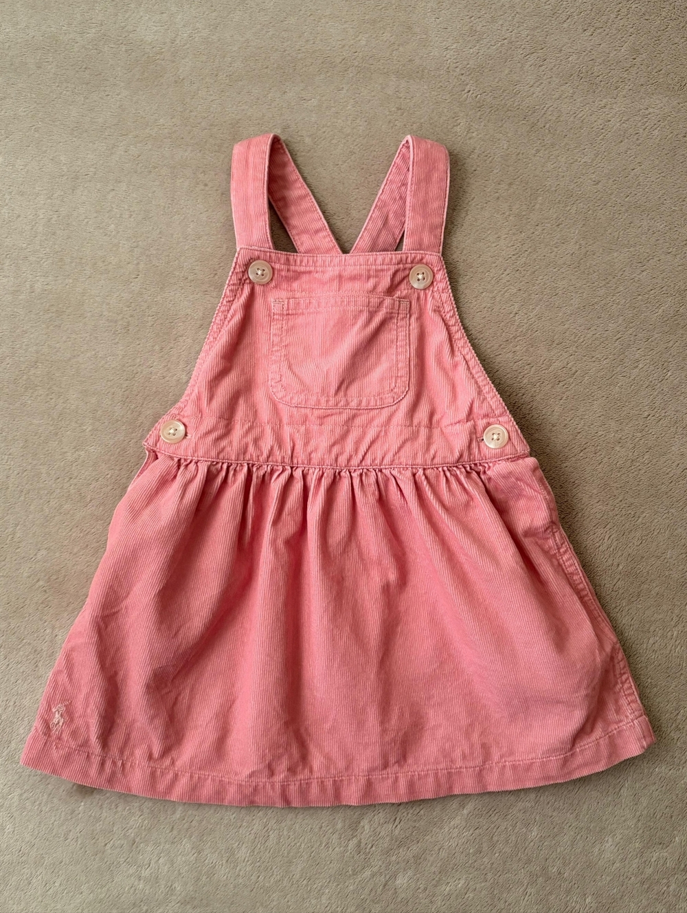 Ralph Lauren Baby Girl's Cotton Corduroy Overall Dress Size 9 Months